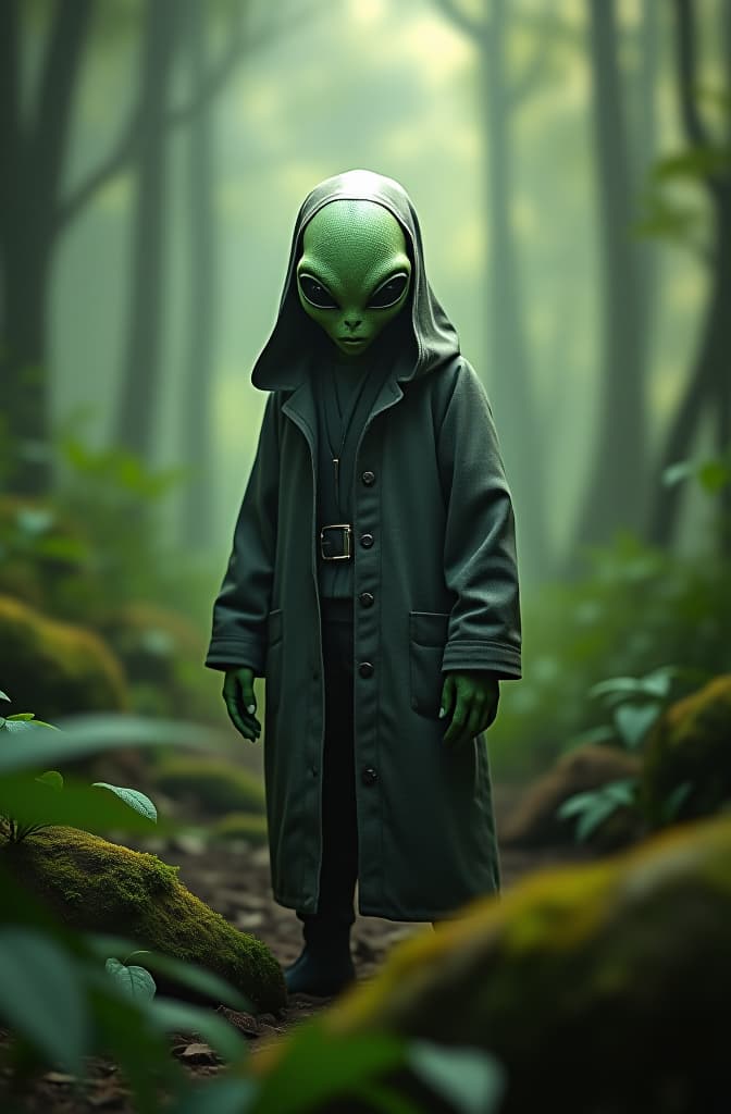  genera un logo con un alien en la selva y con un texto que diga "aventureando" hyperrealistic, full body, detailed clothing, highly detailed, cinematic lighting, stunningly beautiful, intricate, sharp focus, f/1. 8, 85mm, (centered image composition), (professionally color graded), ((bright soft diffused light)), volumetric fog, trending on instagram, trending on tumblr, HDR 4K, 8K