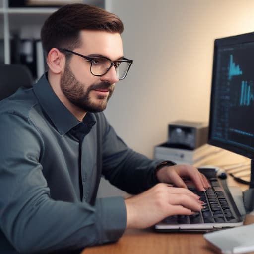 IT engineer working at his desk