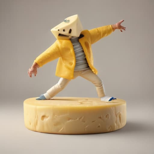 Breakdancing anthropomorphic cheeses