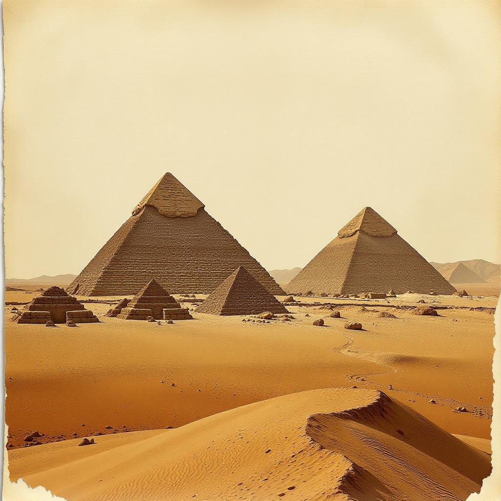  (digital art, double exposure:1.4) a mesmerizing piece of art depicts a (nazca lines:1.5) transformed into a serene egypt landscape. the nazca lines unique swirls and ridges form the foundation for a scene of egyptian pyramids in desert. the parchment that the nazca lines was printed on is visible in the valleys of the print, seamlessly blending human art with the beauty of nature.