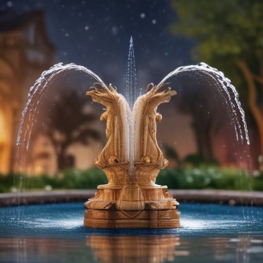 Fountain of love in Macro Photography style with Space background