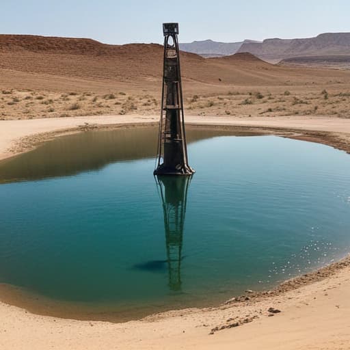 Someone went to the desert and found a huge oil well he started to swim in the oil and he got an idea