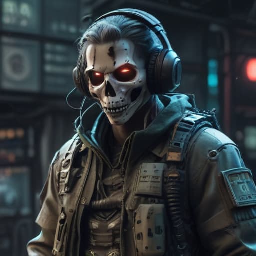 Army Radio ghost in Cyberpunk style