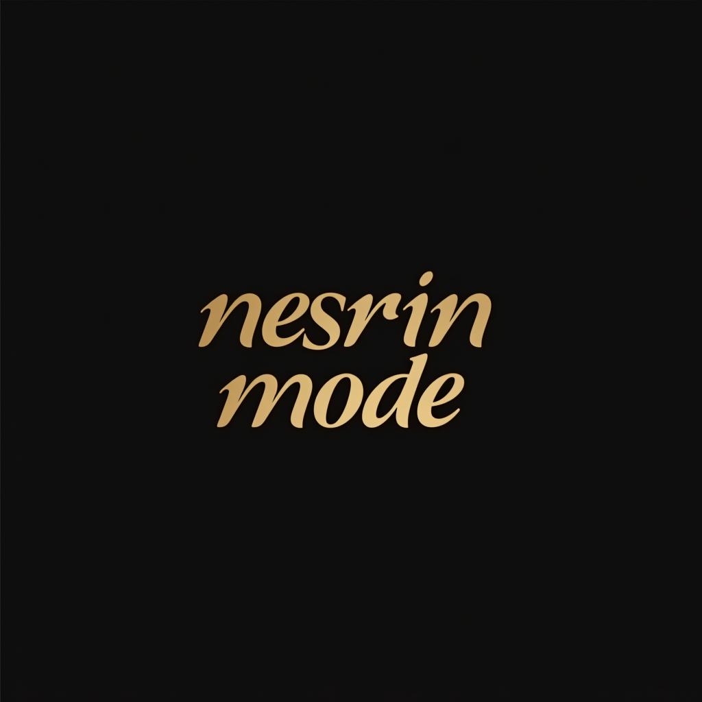  design a logo, nesrin mode hintergrund schwarz schrift gold , with the text 'nesrin mode '.