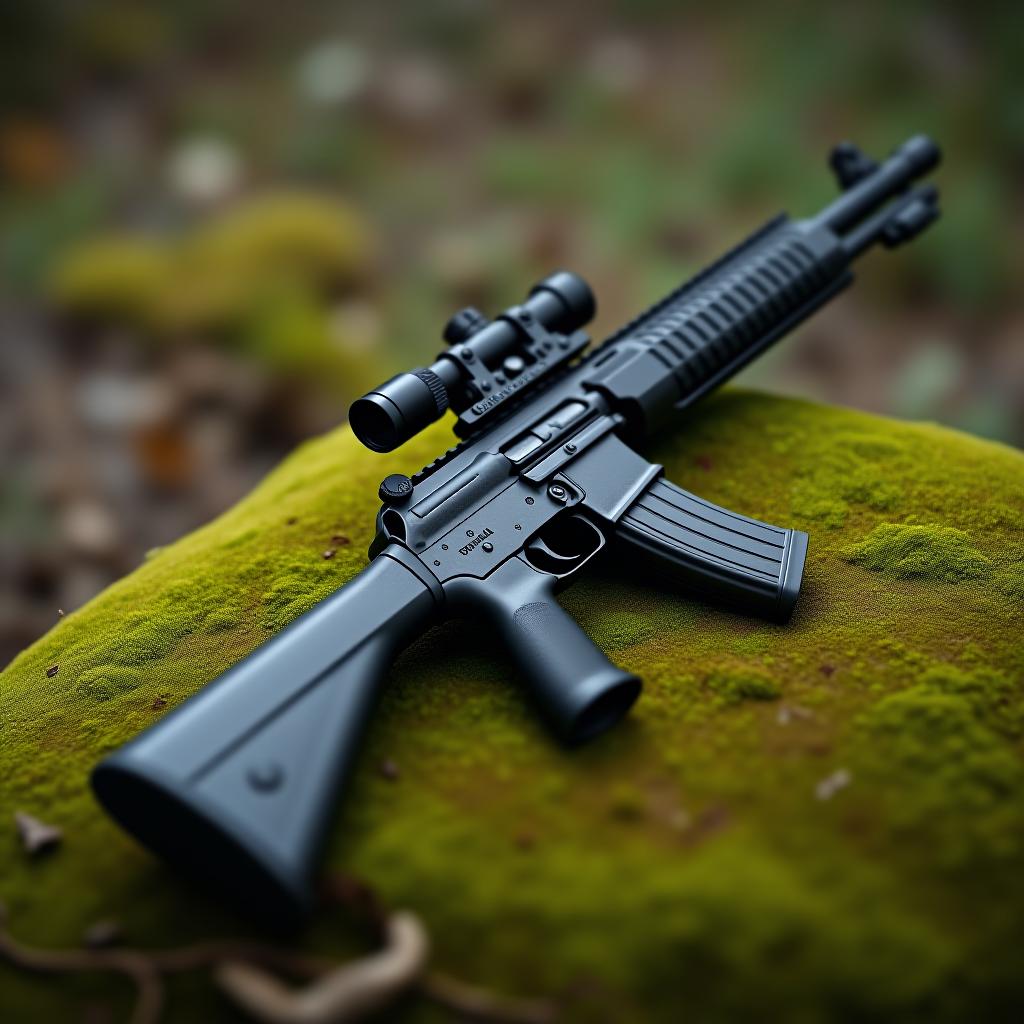  a gun on mossy ground