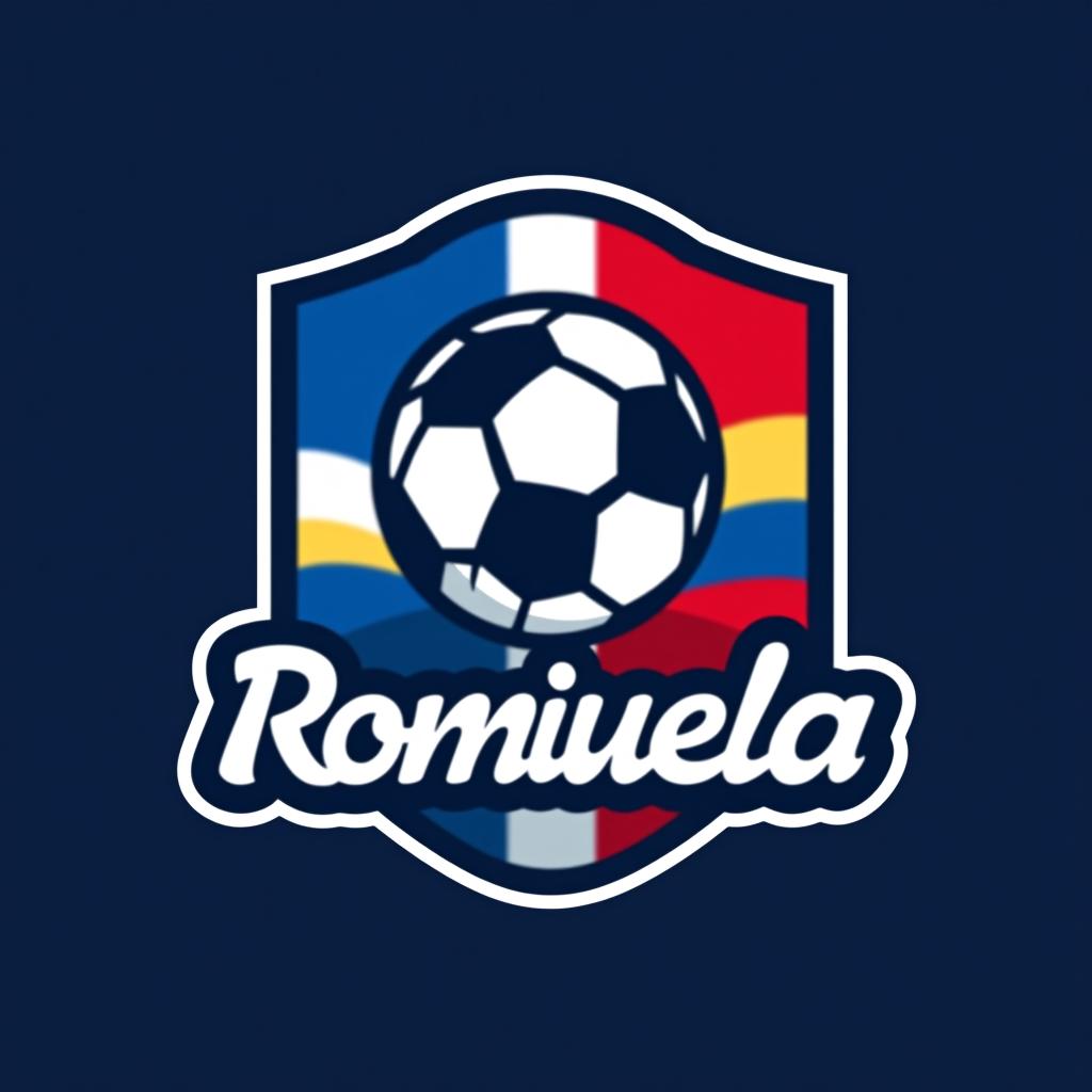  design a logo, ahora créame los siguiente logos logo 1: un diseño que combina los colores de las banderas de república dominicana y venezuela, con un balón de fútbol en el centro y el nombre del equipo en una tipografía moderna.