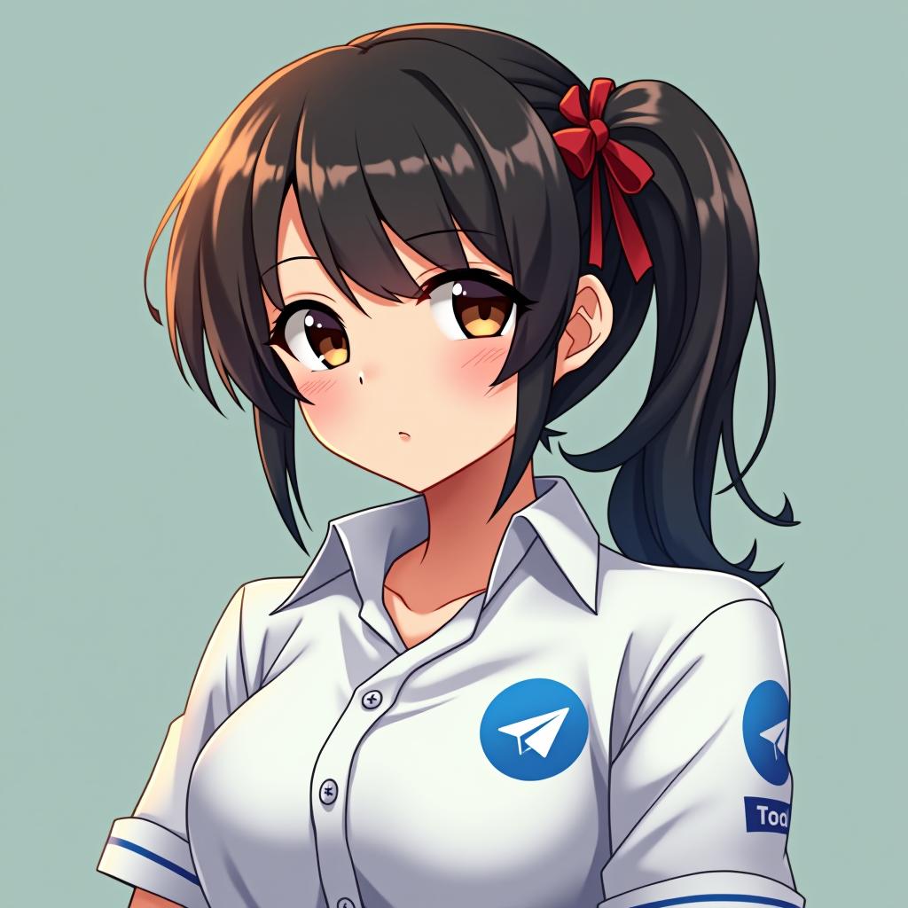  anime, emilia character girl in shirt, shirt in logo of telegram icon, indian sytle pose,