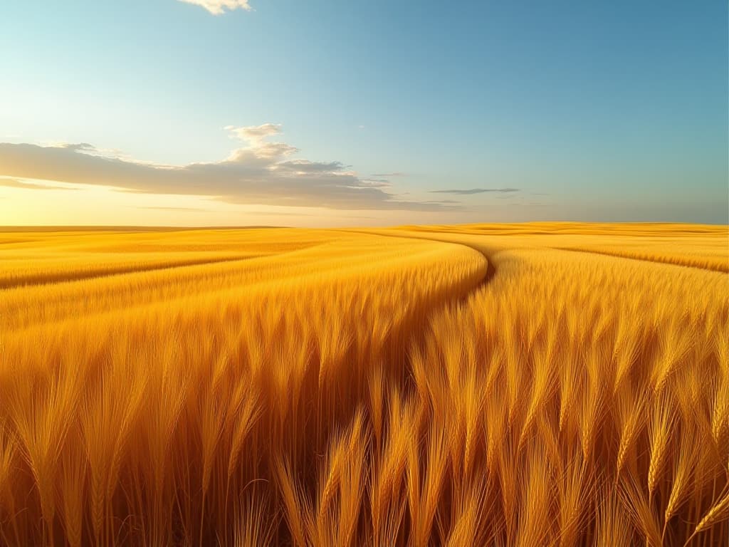  amber waves of grain, beautiful field of wheat growing