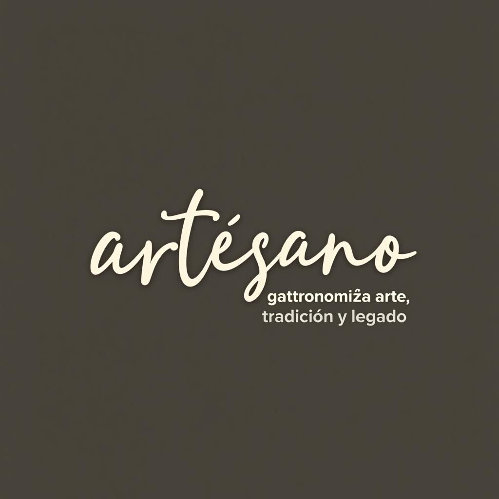  design a logo, in a pencil style. marca “artesano” colores claros tonos cafés minimalista, simple y elegante, with the text 'gastronomía, arte, tradición y legado'.