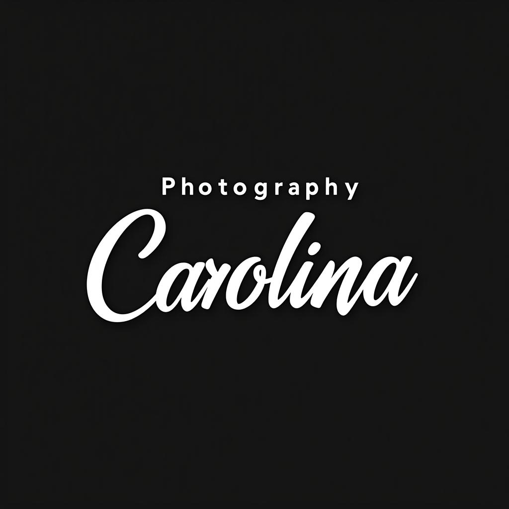  photography related logo with my name written on it. carolina, (logo:1.15), black and white, hq, hightly detailed, 4k