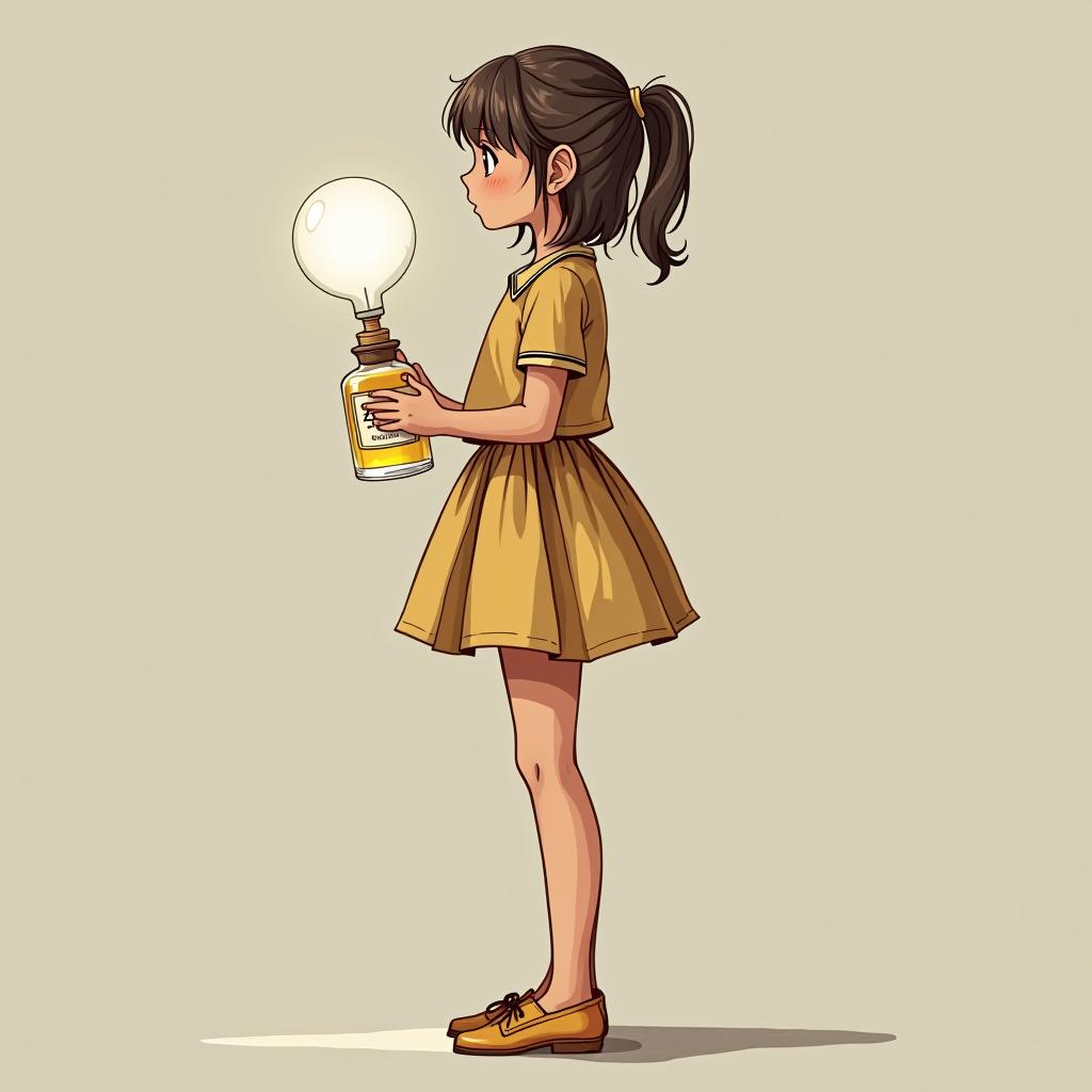  the girl is standing sideways and holding "zarkoperfume" on a light background.