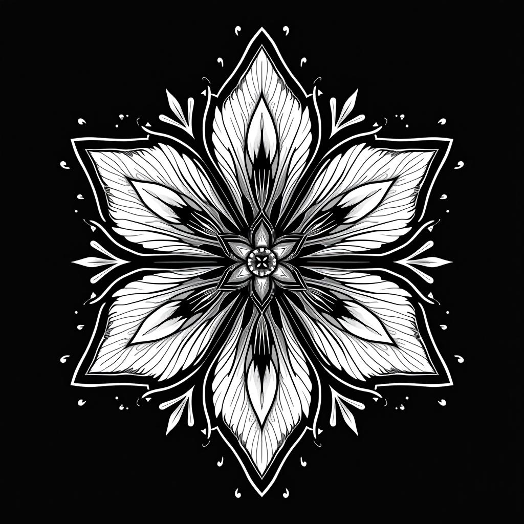  beauty, (logo:1.15), black and white, hq, hightly detailed, 4k