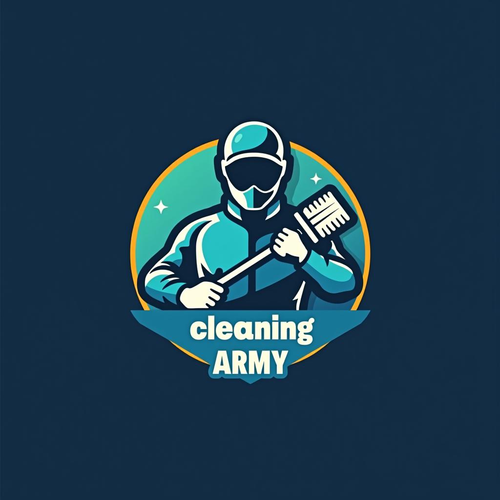  design a logo, cleaning service, with the text 'cleaning army '.