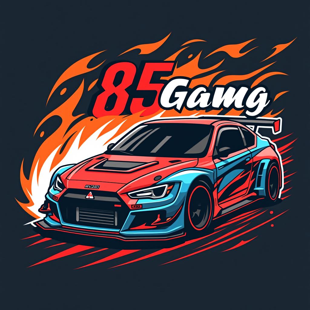  design a logo, equipe de carros de corrida motores arrancadas drift gol hb20 ej4, with the text '085 gang'.