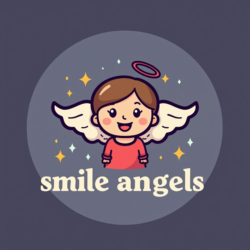  design a logo, レタータイプ形式のロゴ、美しい色、テキスト「smile angels」。, with the text 'スマイルエンジェルズ'.