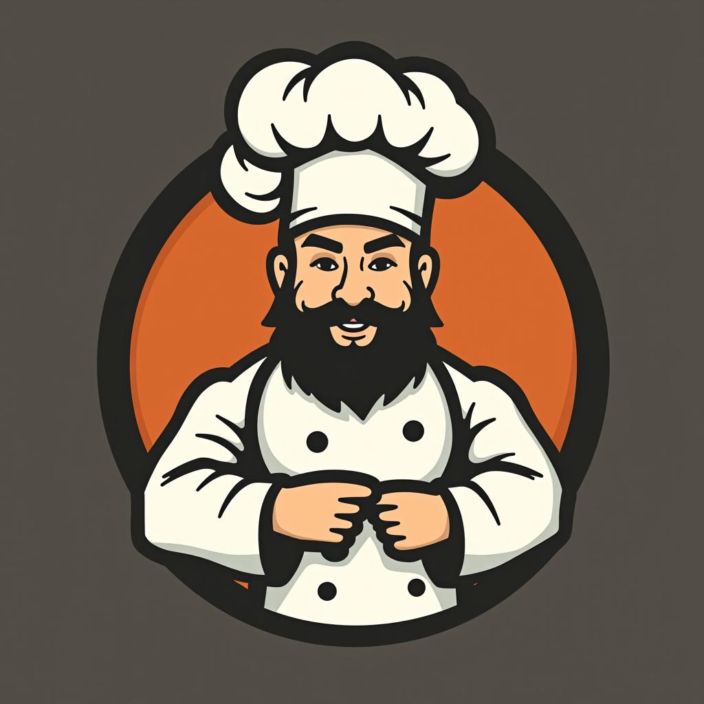  design a logo, una chef con una charola