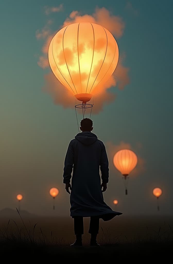  balão de ar quente hyperrealistic, full body, detailed clothing, highly detailed, cinematic lighting, stunningly beautiful, intricate, sharp focus, f/1. 8, 85mm, (centered image composition), (professionally color graded), ((bright soft diffused light)), volumetric fog, trending on instagram, trending on tumblr, HDR 4K, 8K