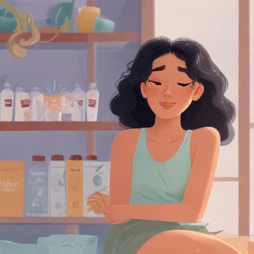 illustration, (self care and self worth ), Disney animation style, 2D