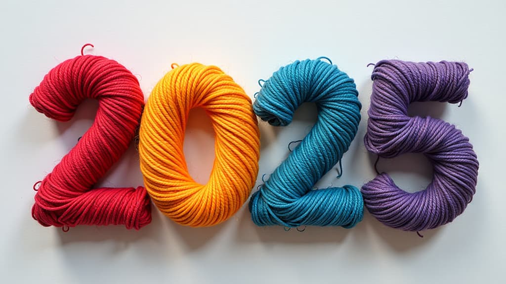  number 2025 made of yarn and pompoms {prompt}, maximum details