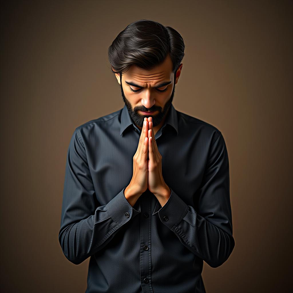  make an image of a man praying