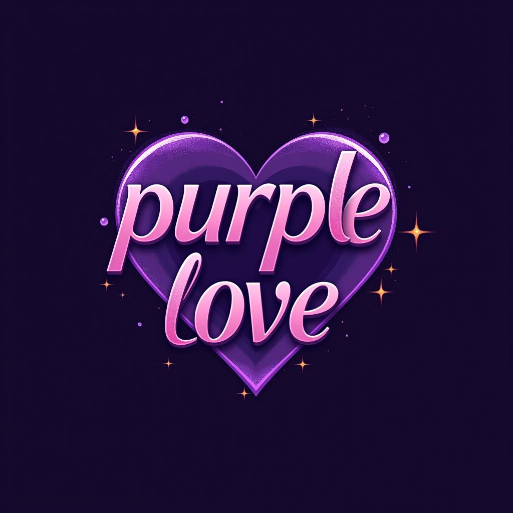  design a logo, bts, with the text 'purple love'.