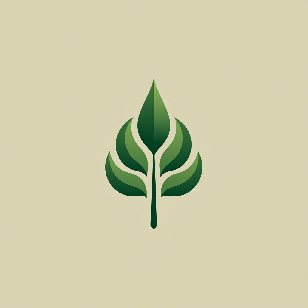  design a logo, minimalist geometric logo of green leaf vector graphic