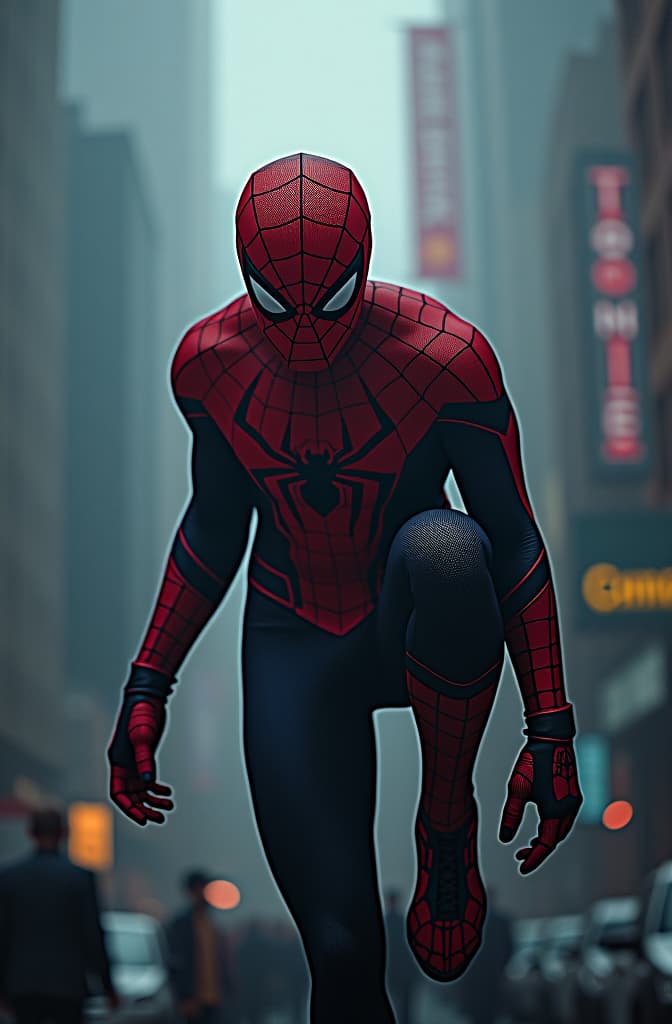  spiderverso hyperrealistic, full body, detailed clothing, highly detailed, cinematic lighting, stunningly beautiful, intricate, sharp focus, f/1. 8, 85mm, (centered image composition), (professionally color graded), ((bright soft diffused light)), volumetric fog, trending on instagram, trending on tumblr, HDR 4K, 8K