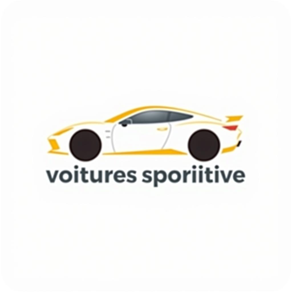  design a logo une voiture en or, minimaliste, avec fond couleur blanc, with the text 'voitures sportives'.