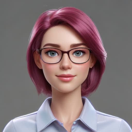 close portrait of a adult female character. made of diamond, 3D, cartoon, Pixar, professional digital art, digital art, procreate, professor, (business:1.5) person, solid light background, 8k, shine, shiny, suite, studio light (cyan:0.5) (magenta:0.5)