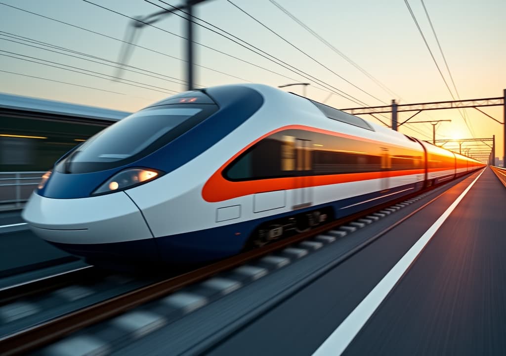  futuristic high speed train in motion