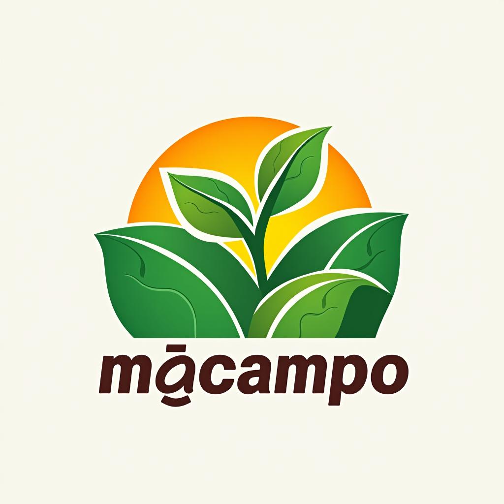  design a logo, contenido digital agrícola, datos técnicos, curiosidades y demás aspectos de la agricultura , with the text 'mácampo'.