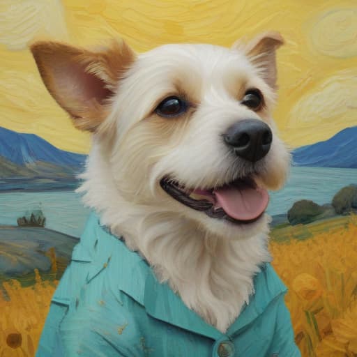 dog in the style of van gogh