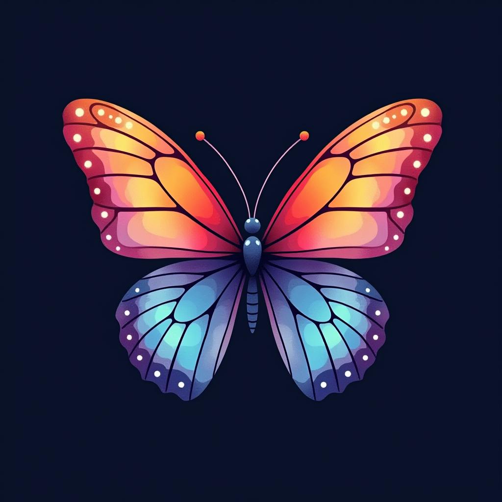  design a logo, watercolor style, logo of a butterfly, beautiful colors