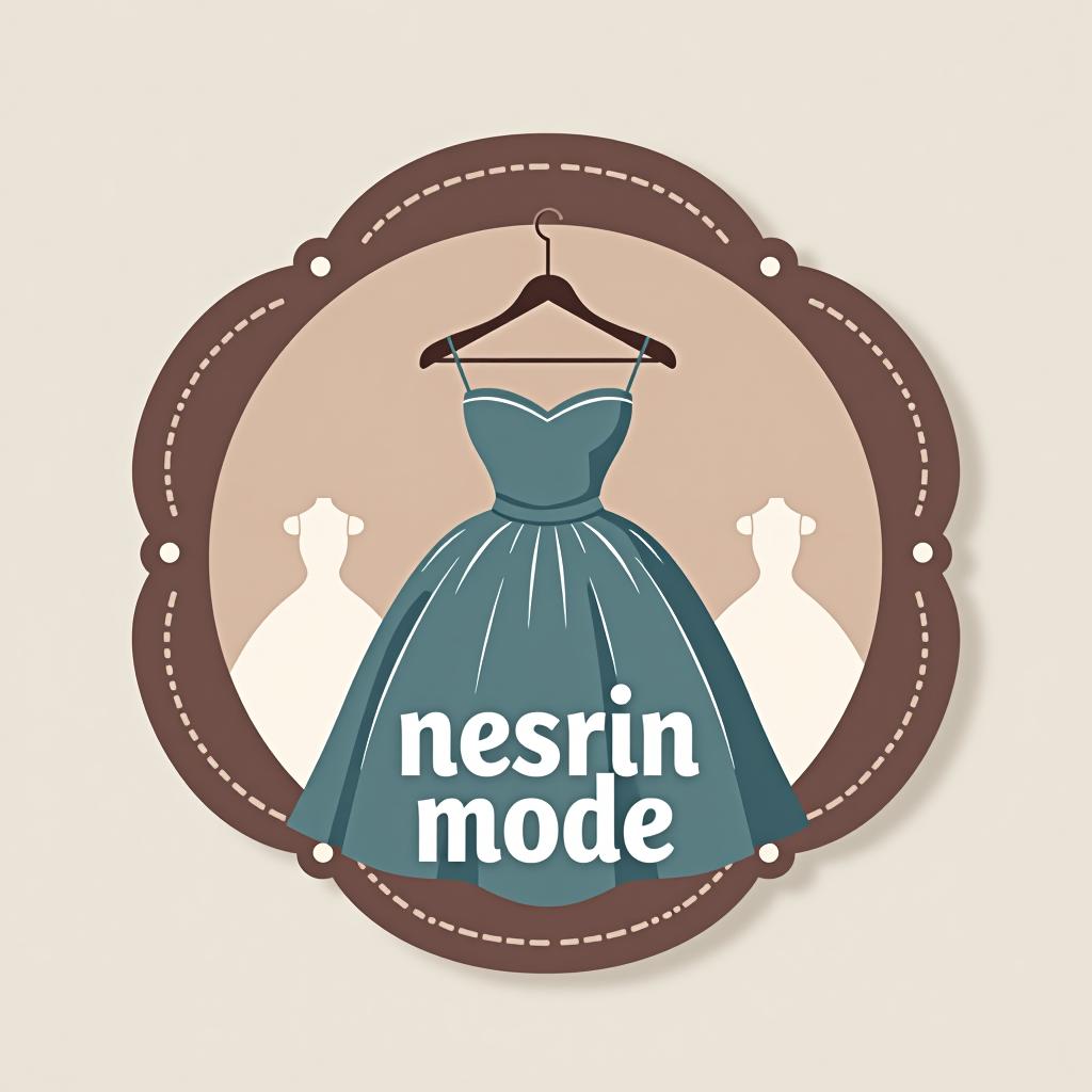  design a logo, n m logo nesrin mode mit kleidern , with the text 'nesrin mode '.