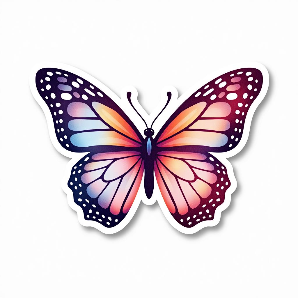  design a logo. custom sticker design on an isolated white background decorated by watercolor butterfly, with the text ‘love’