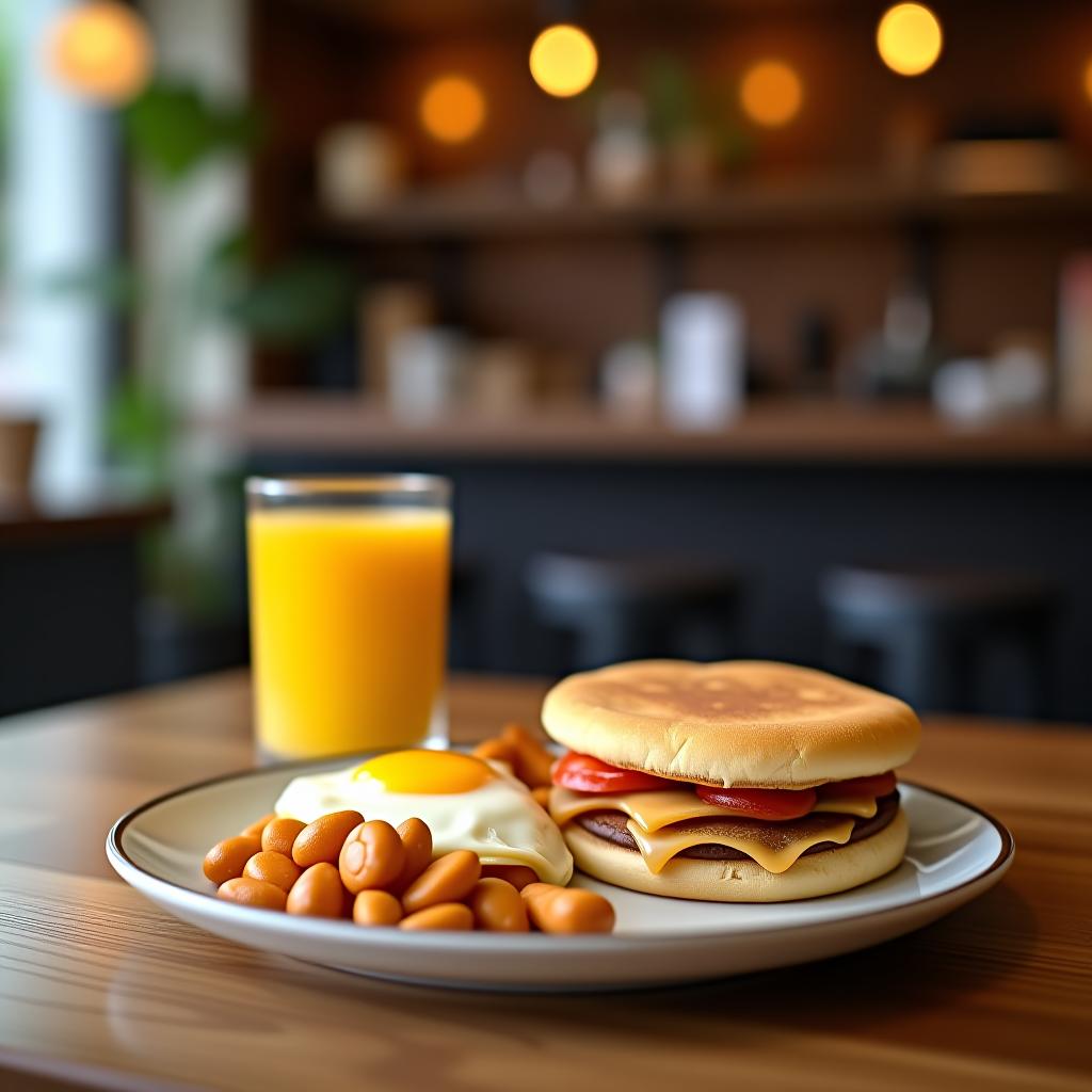  generate an image of a stylish takeaway breakfast from a cafe, realistically.