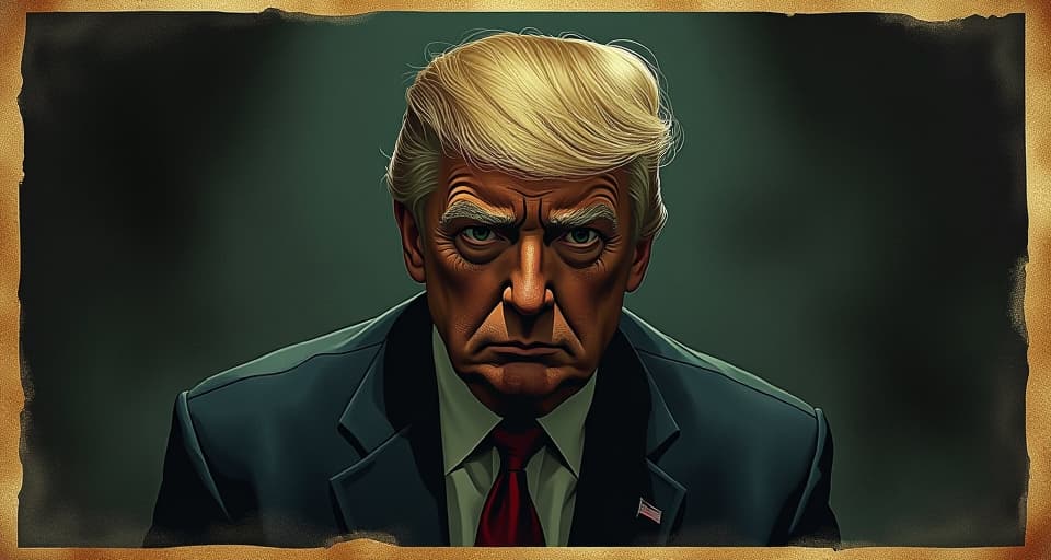  leader's face filled with uncertainty, unable to hide their loss of control, dark room, spotlight on their faltering presence. an illustration in the style of a worn, mystical old tarot trump card, mysterious and elements of surrealism. the colors are muted, somber and eerie, but with contrast bring out an occult and esoteric vibe.