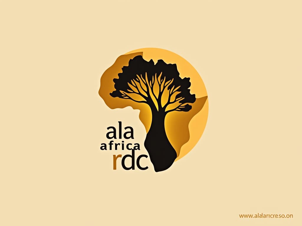  design a logo, in a threedrender style. génie, excellence, créateur , with the text 'ala africa rdc'.