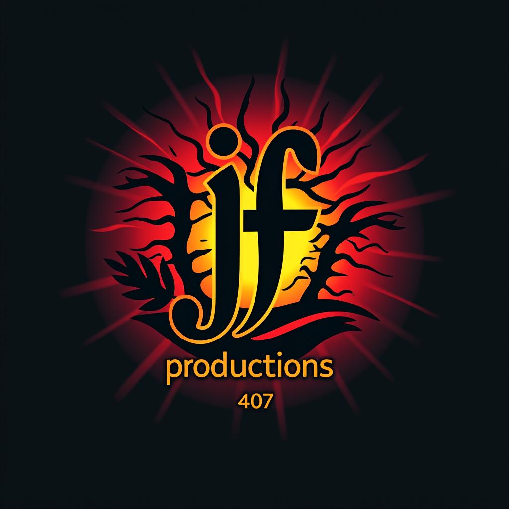  design a logo, rumba, with the text 'jf productions 407'.