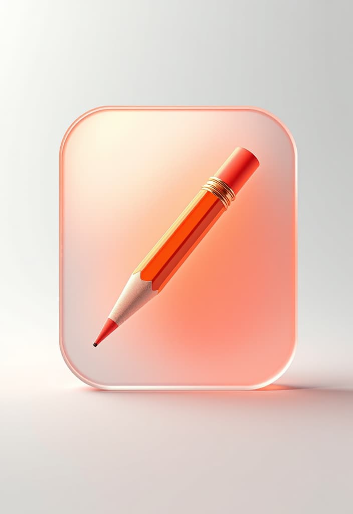  [rush and pencil] icon, peach gradient, white background, frosted glass, transparent sense of science and technology, ultra minimalist appearance, bright color, studio lighting, peach and white background, industrial design, a wealth of details, ultra high definition, dribble, pinterest, ray tracing, isometric view, blender, c4d, oc renderer seed 3062166470 v 6.0 style raw hyperrealistic, full body, detailed clothing, highly detailed, cinematic lighting, stunningly beautiful, intricate, sharp focus, f/1. 8, 85mm, (centered image composition), (professionally color graded), ((bright soft diffused light)), volumetric fog, trending on instagram, trending on tumblr, HDR 4K, 8K