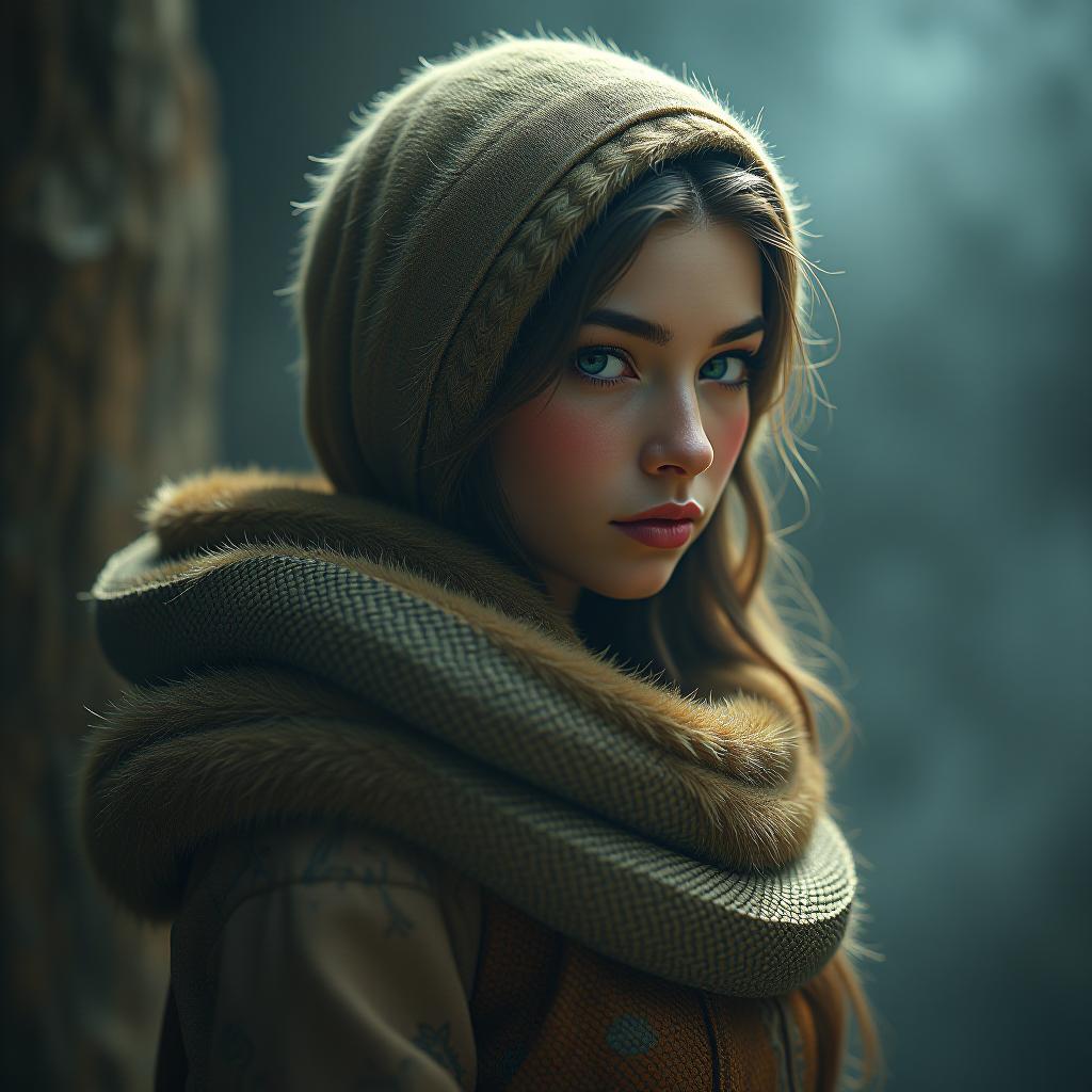  furry snake girl hyperrealistic, full body, detailed clothing, highly detailed, cinematic lighting, stunningly beautiful, intricate, sharp focus, f/1. 8, 85mm, (centered image composition), (professionally color graded), ((bright soft diffused light)), volumetric fog, trending on instagram, trending on tumblr, HDR 4K, 8K