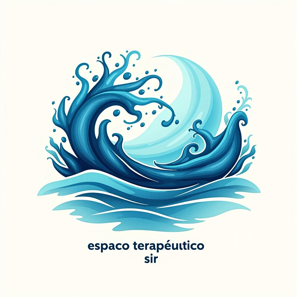  design a logo, estilo aquarela, logotipo, mar, cores azul turquesa, fundo branco, with the text 'espaço terapêutico sir '.