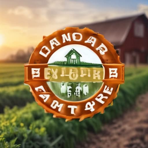 FarmToExplore logo in Macro Photography style with Nature background