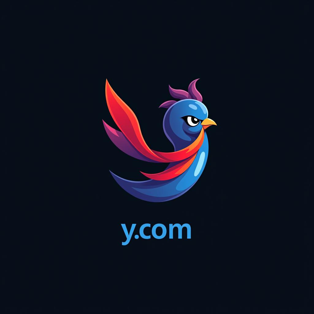  design a logo, 山と鶴, with the text 'y.com'.