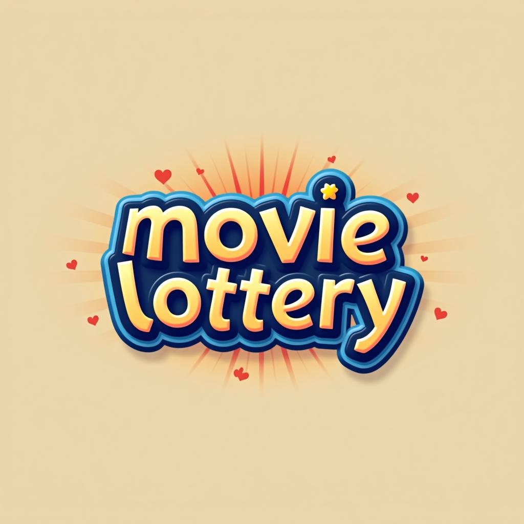  design a logo, 映画と宝くじの融合, with the text 'movie lottery'.