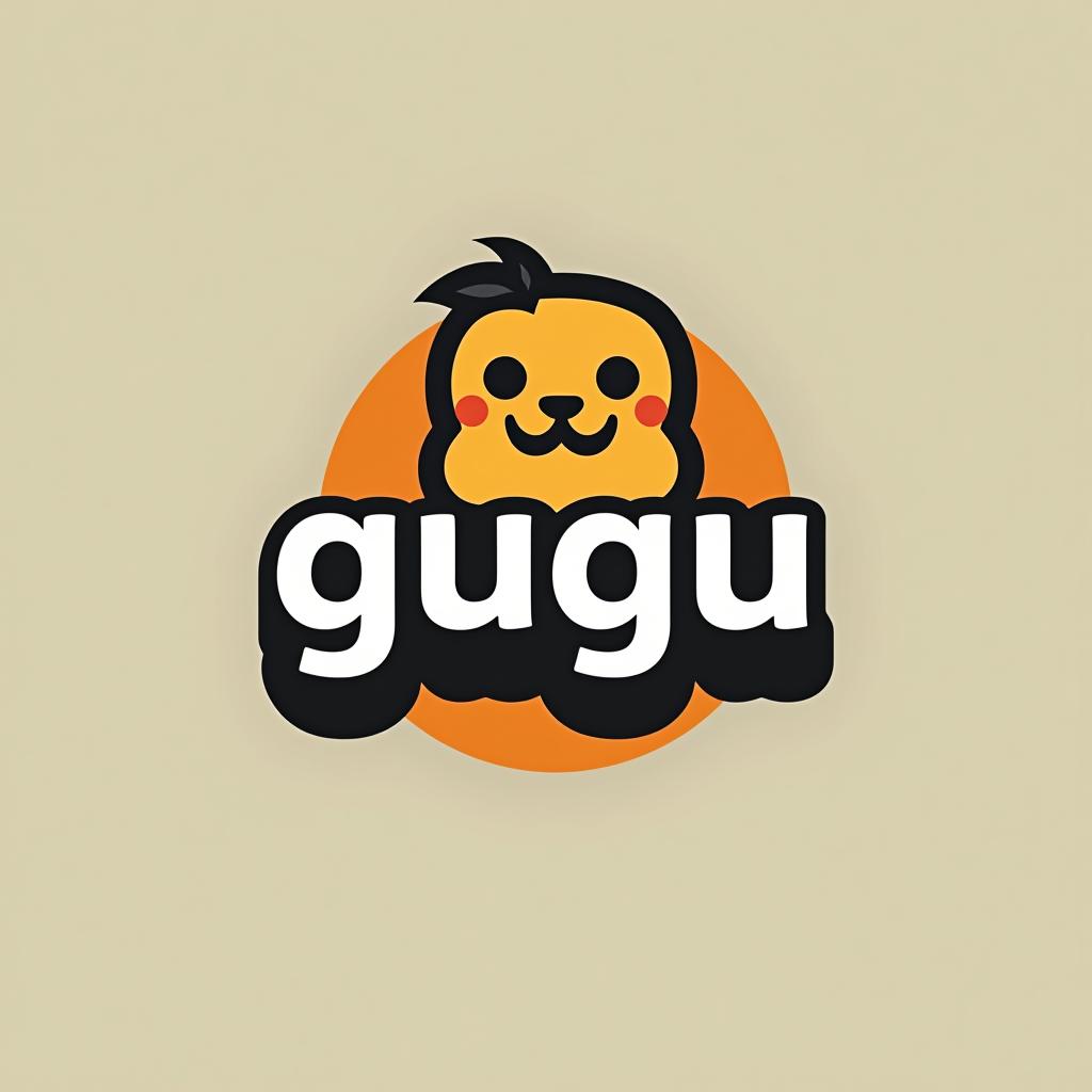  design a logo, , with the text 'gugu'.