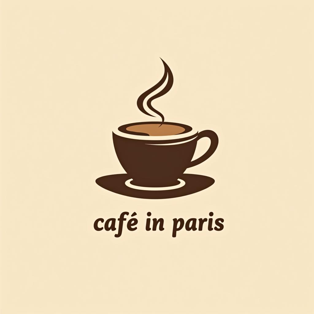  design a logo, coffee cup logo, with the text 'cafe in paris '.