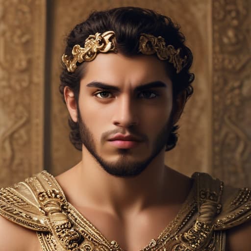 Make Adham Atef Fawzy samah anwar actors son in this picture make it like the greek god zeus and make it cool in Mythological style with Binary background