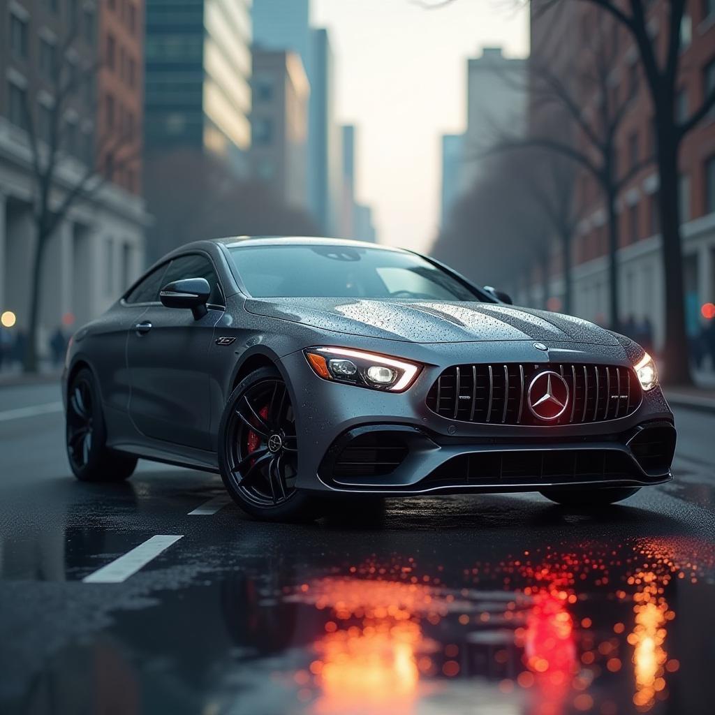  generate an art image.mercedes benz on asphalt hyperrealistic, full body, detailed clothing, highly detailed, cinematic lighting, stunningly beautiful, intricate, sharp focus, f/1. 8, 85mm, (centered image composition), (professionally color graded), ((bright soft diffused light)), volumetric fog, trending on instagram, trending on tumblr, HDR 4K, 8K