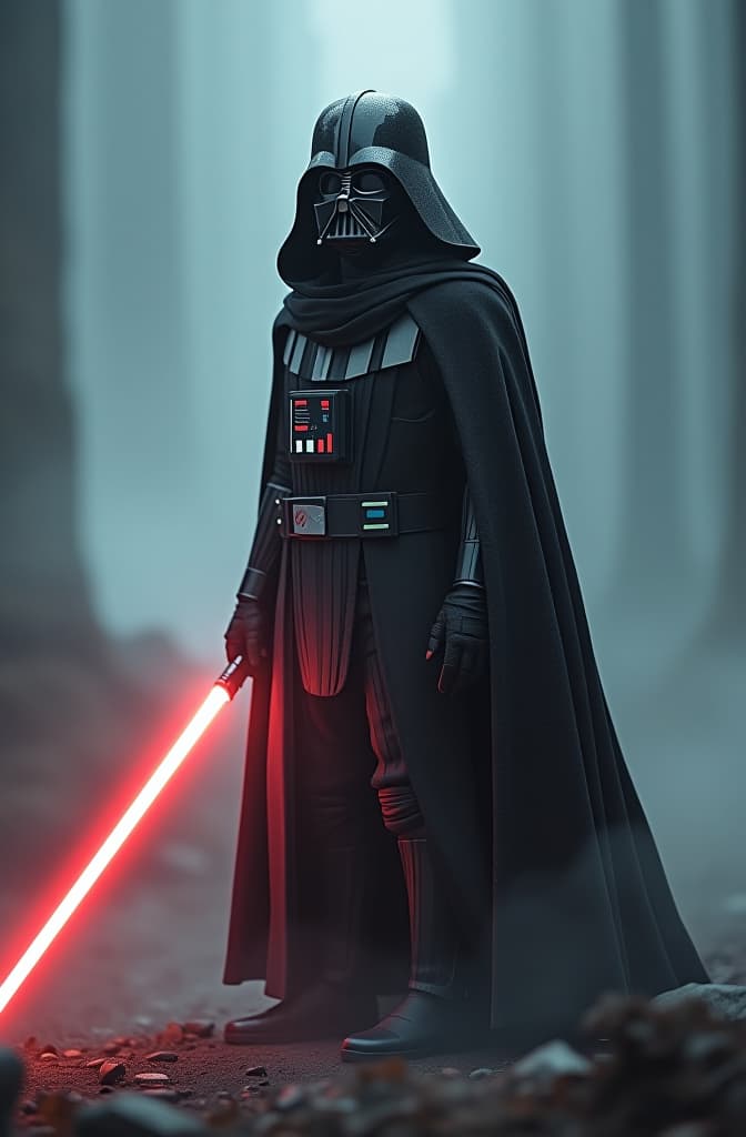  star wars hyperrealistic, full body, detailed clothing, highly detailed, cinematic lighting, stunningly beautiful, intricate, sharp focus, f/1. 8, 85mm, (centered image composition), (professionally color graded), ((bright soft diffused light)), volumetric fog, trending on instagram, trending on tumblr, HDR 4K, 8K